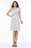 Plain A-line Sleeveless Half Backless Mini Ruching Plus Size Bridesmaid Dresses