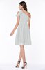 Plain A-line Sleeveless Half Backless Mini Ruching Plus Size Bridesmaid Dresses