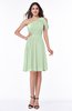 Plain A-line Sleeveless Half Backless Mini Ruching Plus Size Bridesmaid Dresses