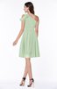 Plain A-line Sleeveless Half Backless Mini Ruching Plus Size Bridesmaid Dresses