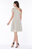 Plain A-line Sleeveless Half Backless Mini Ruching Plus Size Bridesmaid Dresses