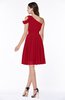 Plain A-line Sleeveless Half Backless Mini Ruching Plus Size Bridesmaid Dresses