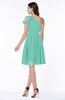 Plain A-line Sleeveless Half Backless Mini Ruching Plus Size Bridesmaid Dresses