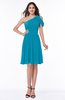 Plain A-line Sleeveless Half Backless Mini Ruching Plus Size Bridesmaid Dresses