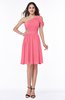Plain A-line Sleeveless Half Backless Mini Ruching Plus Size Bridesmaid Dresses