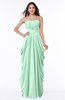Cinderella Half Backless Chiffon Floor Length Ruching Plus Size Bridesmaid Dresses