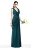Mature A-line V-neck Chiffon Pleated Plus Size Bridesmaid Dresses