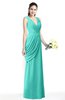 Mature A-line V-neck Chiffon Pleated Plus Size Bridesmaid Dresses