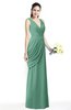 Mature A-line V-neck Chiffon Pleated Plus Size Bridesmaid Dresses
