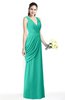 Mature A-line V-neck Chiffon Pleated Plus Size Bridesmaid Dresses