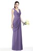 Mature A-line V-neck Chiffon Pleated Plus Size Bridesmaid Dresses