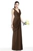 Mature A-line V-neck Chiffon Pleated Plus Size Bridesmaid Dresses