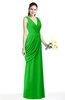 Mature A-line V-neck Chiffon Pleated Plus Size Bridesmaid Dresses