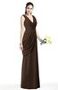 Mature A-line V-neck Chiffon Pleated Plus Size Bridesmaid Dresses