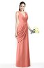 Mature A-line V-neck Chiffon Pleated Plus Size Bridesmaid Dresses