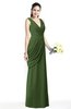 Mature A-line V-neck Chiffon Pleated Plus Size Bridesmaid Dresses