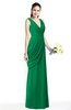 Mature A-line V-neck Chiffon Pleated Plus Size Bridesmaid Dresses