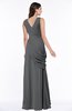 Mature A-line V-neck Chiffon Pleated Plus Size Bridesmaid Dresses