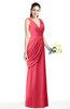 Mature A-line V-neck Chiffon Pleated Plus Size Bridesmaid Dresses