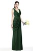 Mature A-line V-neck Chiffon Pleated Plus Size Bridesmaid Dresses