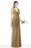 Mature A-line V-neck Chiffon Pleated Plus Size Bridesmaid Dresses