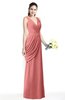 Mature A-line V-neck Chiffon Pleated Plus Size Bridesmaid Dresses