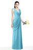 Mature A-line V-neck Chiffon Pleated Plus Size Bridesmaid Dresses