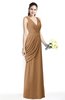 Mature A-line V-neck Chiffon Pleated Plus Size Bridesmaid Dresses
