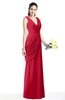 Mature A-line V-neck Chiffon Pleated Plus Size Bridesmaid Dresses