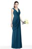 Mature A-line V-neck Chiffon Pleated Plus Size Bridesmaid Dresses