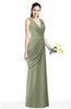 Mature A-line V-neck Chiffon Pleated Plus Size Bridesmaid Dresses