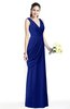 Mature A-line V-neck Chiffon Pleated Plus Size Bridesmaid Dresses
