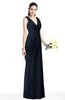 Mature A-line V-neck Chiffon Pleated Plus Size Bridesmaid Dresses