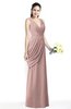 Mature A-line V-neck Chiffon Pleated Plus Size Bridesmaid Dresses