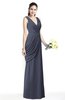 Mature A-line V-neck Chiffon Pleated Plus Size Bridesmaid Dresses
