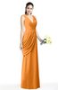 Mature A-line V-neck Chiffon Pleated Plus Size Bridesmaid Dresses