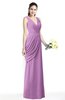 Mature A-line V-neck Chiffon Pleated Plus Size Bridesmaid Dresses