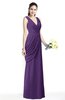 Mature A-line V-neck Chiffon Pleated Plus Size Bridesmaid Dresses