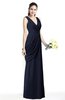 Mature A-line V-neck Chiffon Pleated Plus Size Bridesmaid Dresses