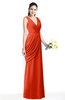 Mature A-line V-neck Chiffon Pleated Plus Size Bridesmaid Dresses