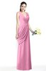 Mature A-line V-neck Chiffon Pleated Plus Size Bridesmaid Dresses