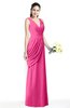 Mature A-line V-neck Chiffon Pleated Plus Size Bridesmaid Dresses