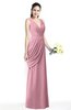 Mature A-line V-neck Chiffon Pleated Plus Size Bridesmaid Dresses