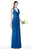 Mature A-line V-neck Chiffon Pleated Plus Size Bridesmaid Dresses