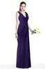 Mature A-line V-neck Chiffon Pleated Plus Size Bridesmaid Dresses