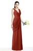 Mature A-line V-neck Chiffon Pleated Plus Size Bridesmaid Dresses