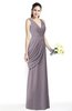 Mature A-line V-neck Chiffon Pleated Plus Size Bridesmaid Dresses