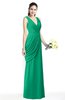 Mature A-line V-neck Chiffon Pleated Plus Size Bridesmaid Dresses