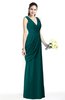Mature A-line V-neck Chiffon Pleated Plus Size Bridesmaid Dresses