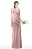 Mature A-line V-neck Chiffon Pleated Plus Size Bridesmaid Dresses